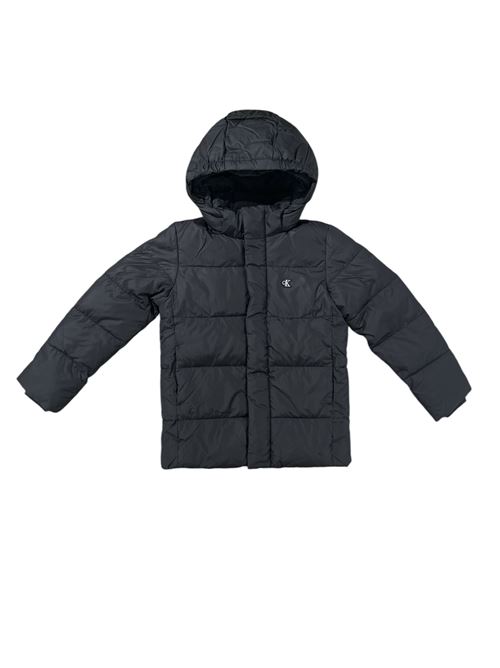 Piumino nero con cappuccio CALVIN KLEIN | IB01276TBEH